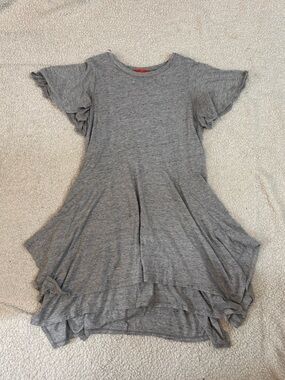 Chelsea & Violet Heather Gray Flutter Sleeve Swing Dress